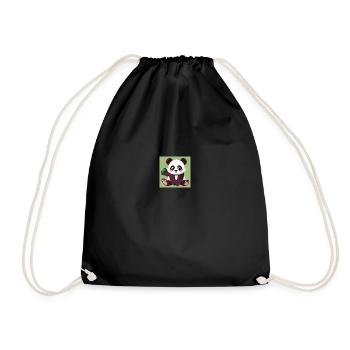 Panda - Turnbeutel - Schwarz - Vorne