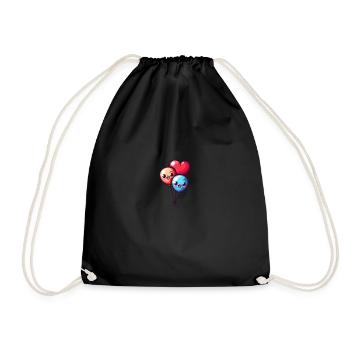Ballon Herzen auch für Kinder und Geburtstage - Turnbeutel - Schwarz - Vorne