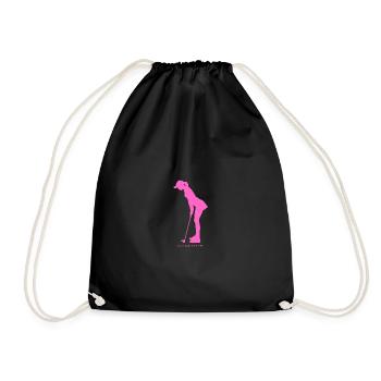 Play Golf Be Happy - Girl Putter - Turnbeutel - Schwarz - Vorne