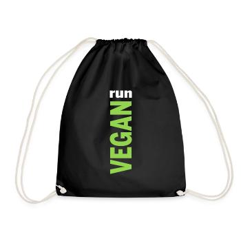 Go Vegan [green] - Turnbeutel - Schwarz - Vorne