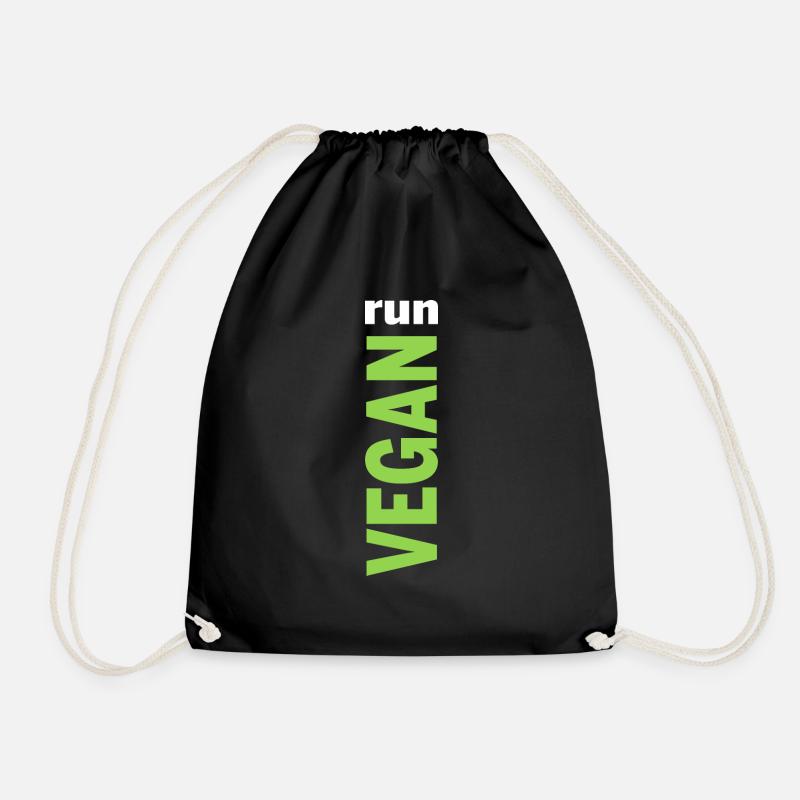 Go Vegan [green] - Drawstring Bag - black