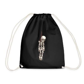 Skeleton Hanging On Gallows - Drawstring Bag - black - Front