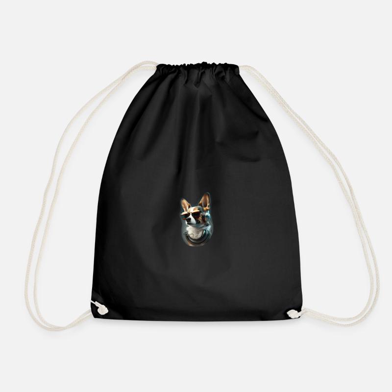 Gaming Dog - Drawstring Bag - black