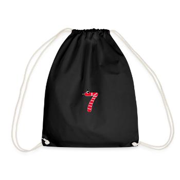 Number 7 Snake Red Kids - Drawstring Bag - black - Front