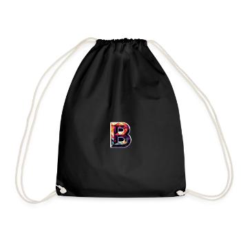 Letter B Polygon Colorful - Drawstring Bag - black - Front