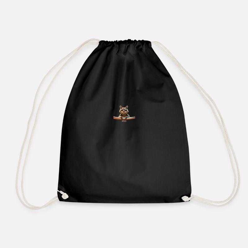 Racoon - Drawstring Bag - black