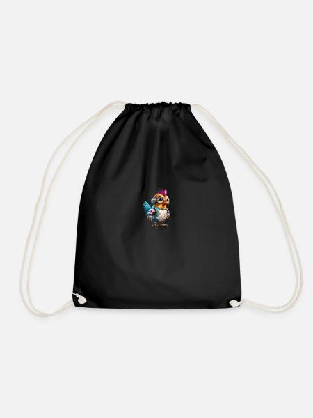 Robo chicken - Drawstring Bag - black
