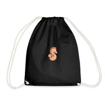 Seahorse Baby Motif – Loving Sea Creature n— - Drawstring Bag - black - Front