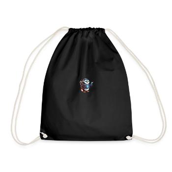 Futuristic Penguin 2 - Drawstring Bag - black - Front