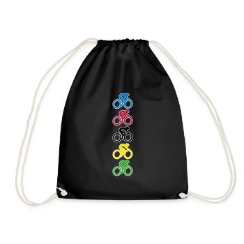 Road Bike Cycling Bicycle - Drawstring Bag - black - Front
