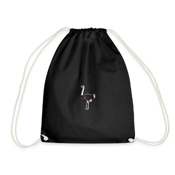 Bird Style Retro Ostrich Strauss Bouquet Motif - Drawstring Bag - black - Front