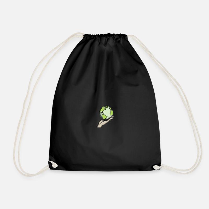 Protect our planet - Drawstring Bag - black