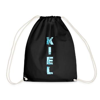 Kiel Germany City Font Skyline Home - Drawstring Bag - black - Front