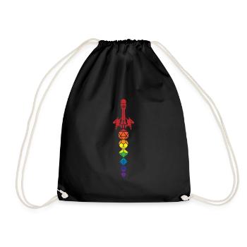 Rollenspiel Nerd Geek Geschenk - Turnbeutel - Schwarz - Vorne