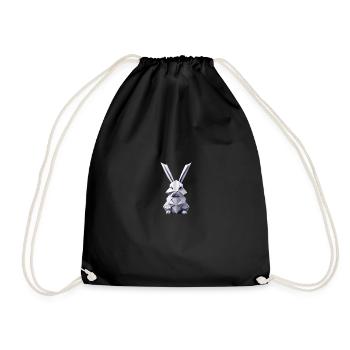 Lapin en origami - Sac de sport léger - noir - Devant
