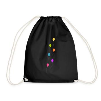 Ballons colorés - Sac de sport léger - noir - Devant