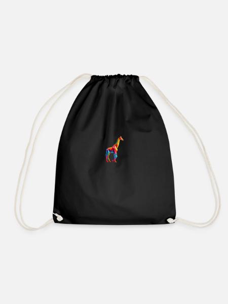 Giraffe - Drawstring Bag - black