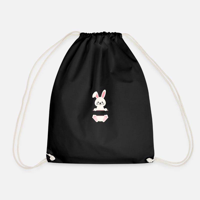 Hase rosa Hase - Turnbeutel - Schwarz