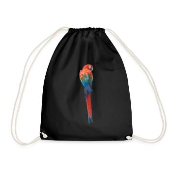 Parrot painting - Drawstring Bag - black - Front