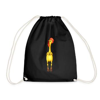 Rubber Chicken Costume Toy Rubber Chicken - Drawstring Bag - black - Front