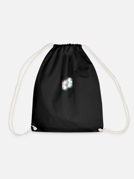 abstract geometric pattern - Drawstring Bag - black