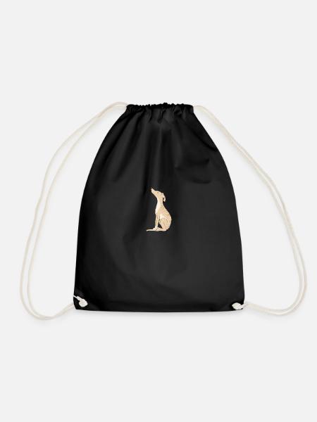 Greyhound brindle - Drawstring Bag - black
