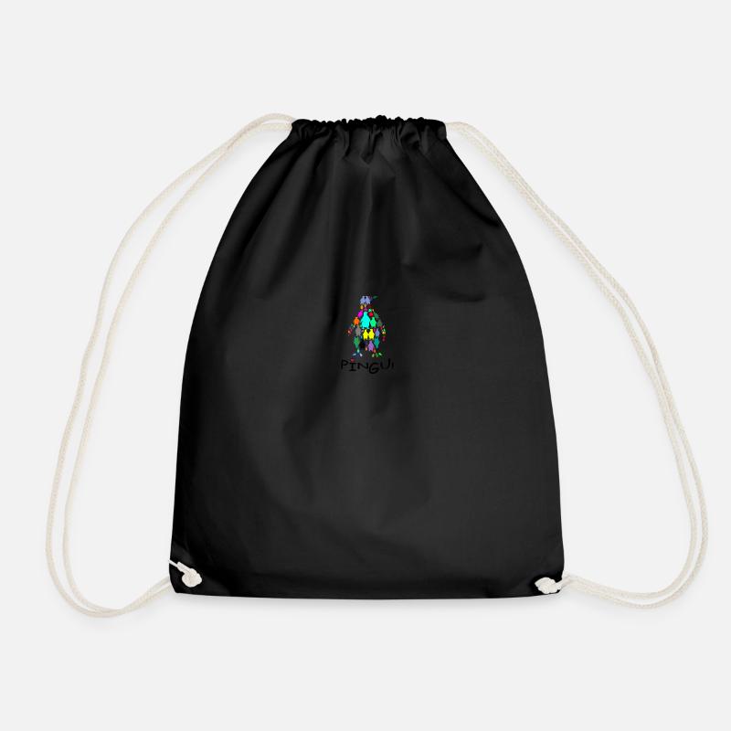 Penguins in the penguin - Drawstring Bag - black
