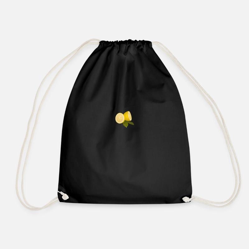 Lemon freshly sliced - Drawstring Bag - black