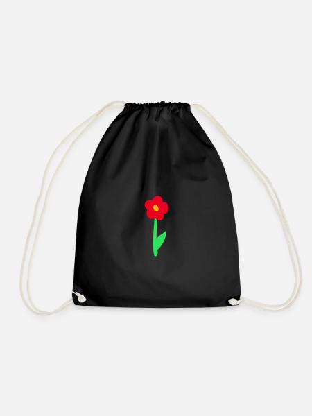 Blume - Turnbeutel - Schwarz