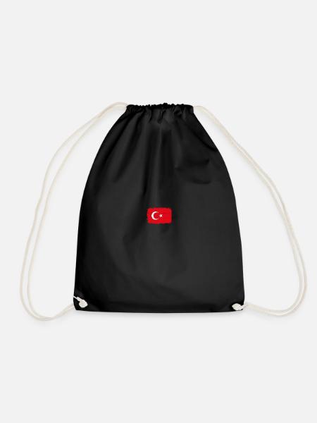TÜRKISCHE FLAGGE Türkei Fahne Geschenk für Türken - Turnbeutel - Schwarz