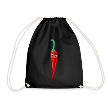 Chilischote Peperoni Küche Köche Koch - Turnbeutel - Schwarz - Vorne