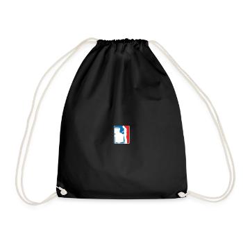 BBQ Grillen Logo Silhouette Blau Rot Barbecue - Turnbeutel - Schwarz - Vorne
