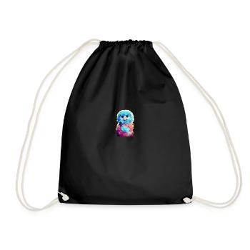 Owl cute - Drawstring Bag - black - Front