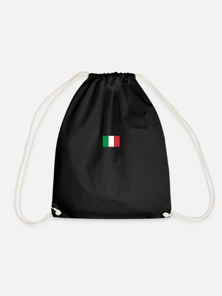 italian flag - Drawstring Bag - black