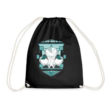Cat - Drawstring Bag - black - Front