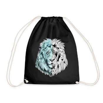 Un beau lion avec un motif intéressant - Sac de sport léger - noir - Devant
