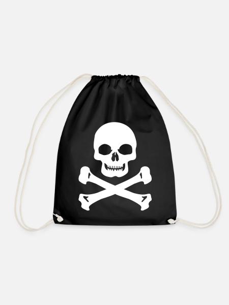 Totenkopf - Turnbeutel - Schwarz