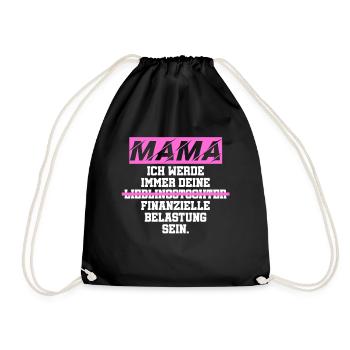 Mom financial burden - Drawstring Bag - black - Front