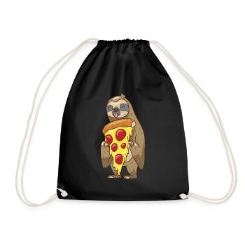 Sloth Loves Pizza Animal Friends Gift - Drawstring Bag - black - Front