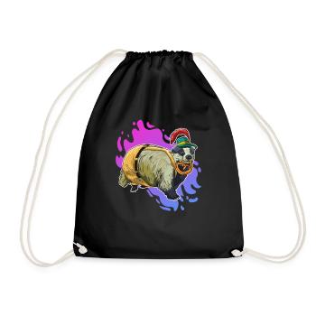 Badger Bayern Beer Lederhose Gift - Drawstring Bag - black - Front