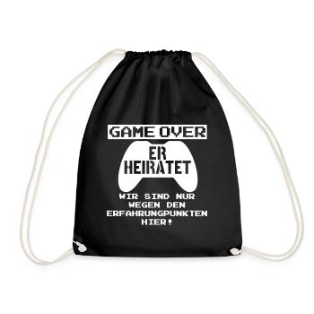 Video Game Best Man Wedding Gift - Drawstring Bag - black - Front