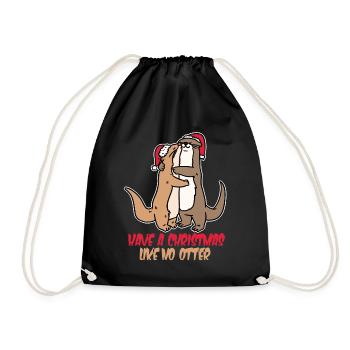 Loutre cadeau de noel - Sac de sport léger - noir - Devant