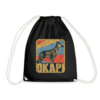 Okapi Retro - Drawstring Bag - black - Front