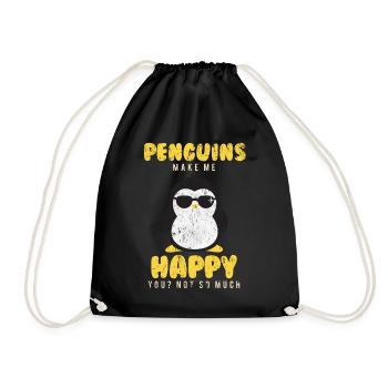 Pinguin - Turnbeutel - Schwarz - Vorne