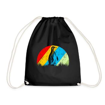 Pingouin rétro - Sac de sport léger - noir - Devant