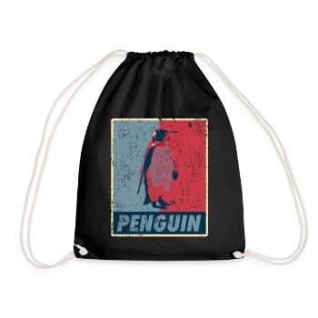 Pingouin rétro - Sac de sport léger - noir - Devant