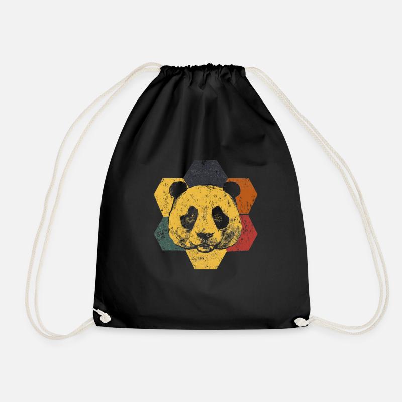 Panda - Turnbeutel - Schwarz
