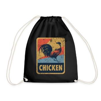 Huhn - Turnbeutel - Schwarz - Vorne
