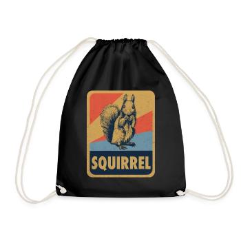 Cadeau Rétro Animal Zoo Rongeur Écureuil - Sac de sport léger - noir - Devant