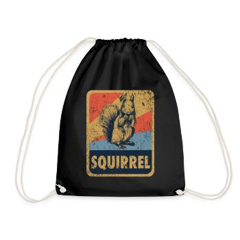 squirrel - Drawstring Bag - black - Front